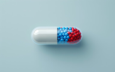 3D rendered background of drug capsule advertisement