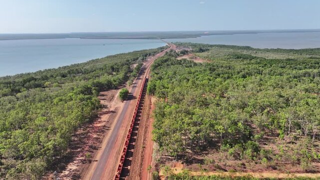 Aerial footage of Weipa Queensland Australia