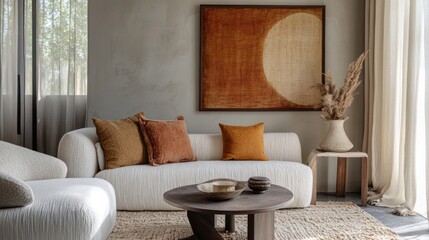 Modern Living Room with  Neutral Colors and a Rustic Vibe