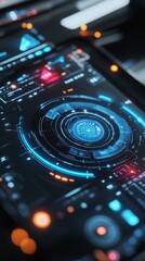 Fototapeta premium Futuristic Digital Hologram Display Interface
