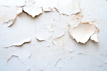 Obraz premium A close-up image of a weathered and distressed painted wall surface with peeling and cracked paint, creating a textured and grungy background.