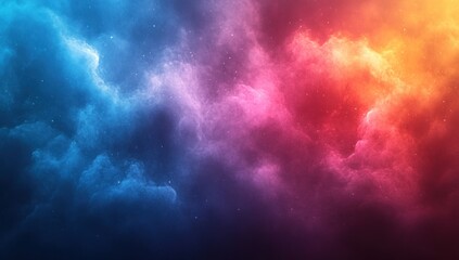 Naklejka premium Cosmic Nebula with Vivid Colors and Stars