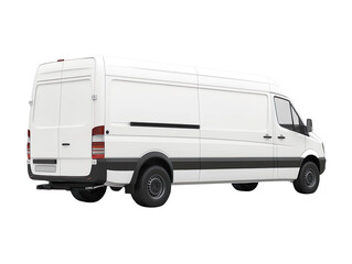 Fototapeta premium Delivery white van or truck isolated on transparent background