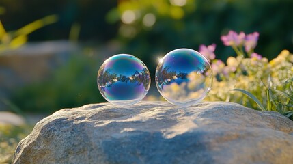 Ethereal Bubbles Reflecting the Beauty of Nature