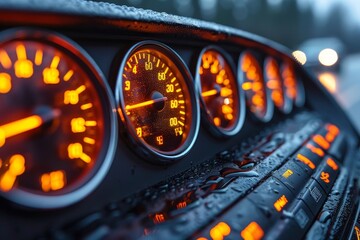 Sleek modern light car highlighting exceptional fuel efficiency against a dramatic black background