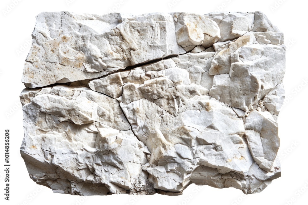 Poster a high-contrast image of a rock on a white background, ideal for use in designs requiring a focal po
