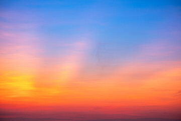 Beautiful , luxury soft gradient orange gold clouds and sunlight on the blue sky perfect for the background, take in everning,Twilight, Large size, high definition landscape photo