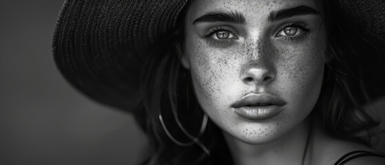 Captivating High Contrast Black and White Portrait