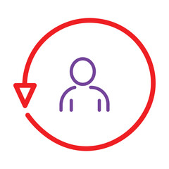Vector illustration, round arrow rotation icon. The user, the avatar.