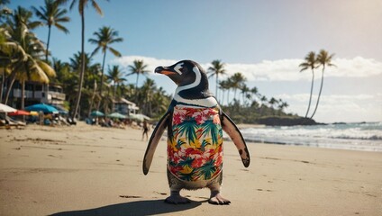A penguin with a relaxed and laidback vibe