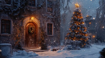 Weihnachten steht vor der T&Atilde;&frac14;r