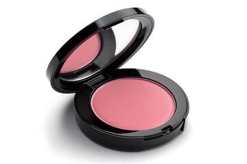 Makeup brushes and eye shadow isolated on white background