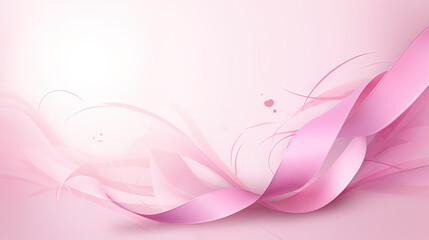 vector illustration ,Breast cancer  background with pink awareness ribbon and copy space border design,