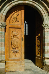 entrance to the church of st john the baptist