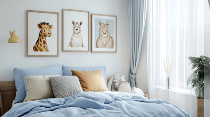 Cozy Bedroom with Animal Prints