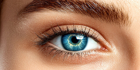 Obraz premium A woman's eye is shown in a close up