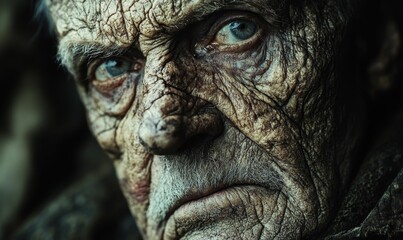 Fototapeta premium Close-up of an elderly man's face.