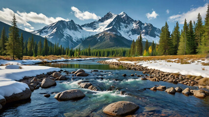 A river landscape with river water