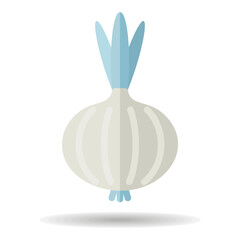Onion isolated design vector icon. Vegetable sign