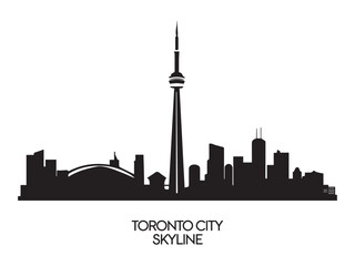 Toronto city skyline silhouette background