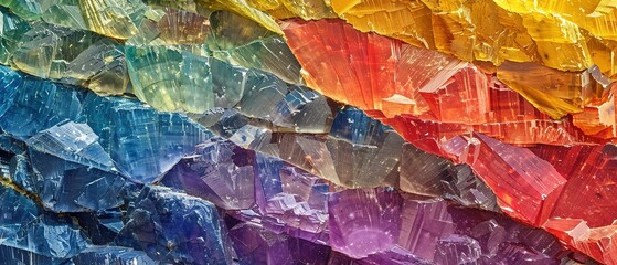 Obraz premium A colorful mosaic of glass pieces that resembles a rainbow background