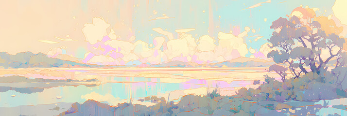 Abstract Nature Wallpaper &ndash; Water and Sky Inspired Background for a Calm Atmosphere