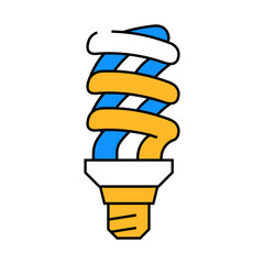 cfl light bulb line icon vector. cfl light bulb sign. isolated symbol illustration