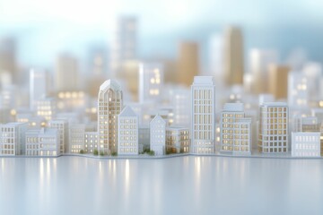 Fototapeta premium Premium Travel Insurance, sophisticated financial district background, 3d illustration