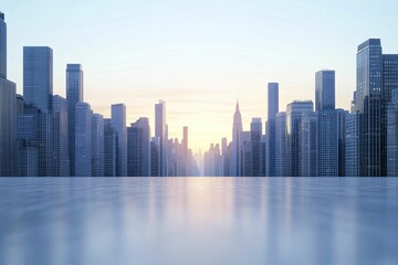 Obraz premium Premium Travel Insurance, set against an elegant financial district backdrop, rendered in 3D visualization.