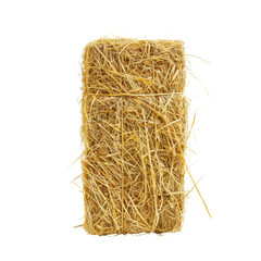 Obraz premium Two Stacked Bales of Straw with Natural Fibers and Textures.