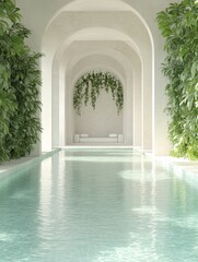 Fototapeta premium Luxurious spa getaways, serene havens, captivating 3D rendering.