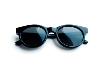 Fototapeta premium Sunglasses with a dark gray frame on a white background.