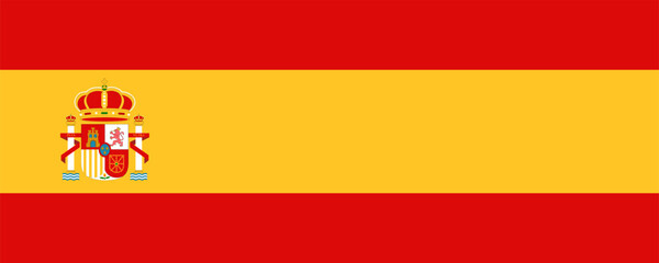 National flag of the Spain. Vector illustration.