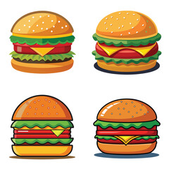 Burger Clipart Printable Vector Illustration. Burger Silhouette eps