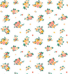 Cute floral pattern in small flowers. Liberty style. Floral seamless background for fashion prints. Ditsy print. Seamless vector texture. Spring bouquet.
