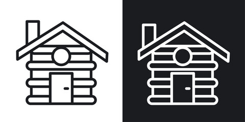 Cabin icon in Thin line black color. flat simple vector symbols illustration.