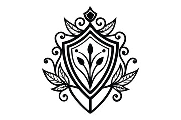 Obraz premium Shield with swords, shield, icon, security, symbol, protection, vector, sign, illustration, badge, emblem, secure, design, metal, safety, silver, button, guard, set, medieval, element, web, glossy, he