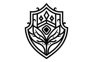 Obraz premium Shield with swords, shield, icon, security, symbol, protection, vector, sign, illustration, badge, emblem, secure, design, metal, safety, silver, button, guard, set, medieval, element, web, glossy, he