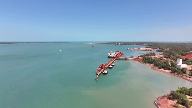 Aerial footage of Weipa Queensland Australia