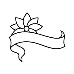 Fototapeta premium This elegant black and white ribbon with floral design vector features intricate patterns, perfect for vintage-inspired projects, invitations, borders, and decorative artwork.