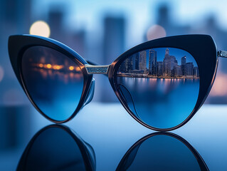 Fashion Focus: A Close-Up Shot of Designer Cat-Eye Sunglasses