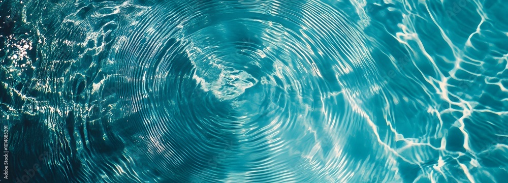 Poster 4. a peaceful blue water texture displaying gentle rings and ripples, captured from a flat lay persp