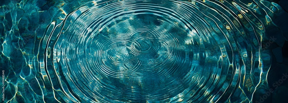 Poster 4. a peaceful blue water texture displaying gentle rings and ripples, captured from a flat lay persp
