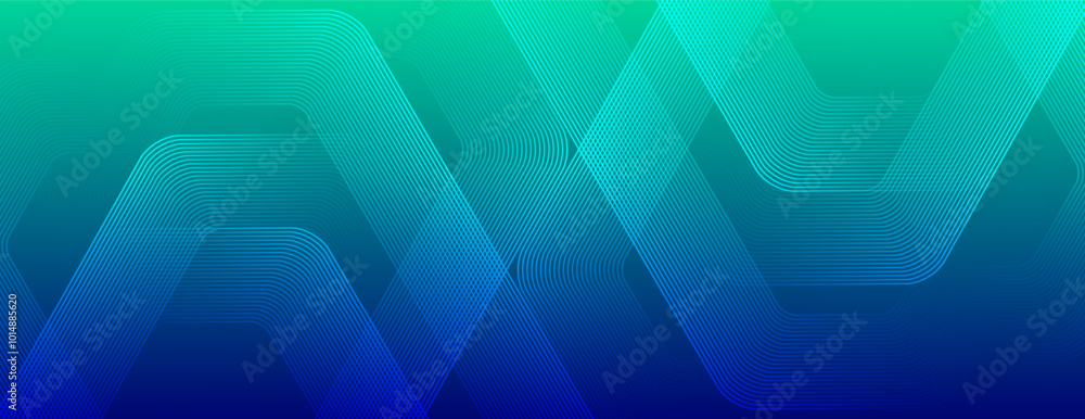 Poster digital hexagonal dark green abstract background. digital futuristic technology concept. geometric s