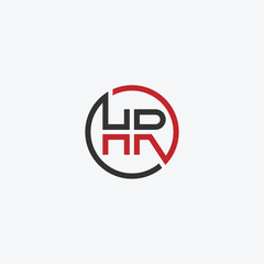 HR or RH abstract outstanding letter design. Awesome branding company different colors illustration logo.