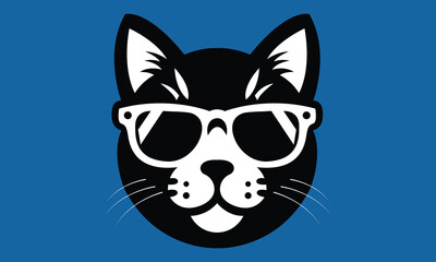 Obraz premium Drawing illustration silhouette cat Black and white cat