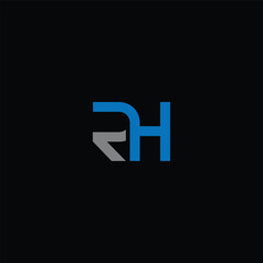 HR or RH abstract outstanding letter design. Awesome branding company different colors illustration logo.