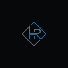 HR or RH abstract outstanding letter design. Awesome branding company different colors illustration logo.