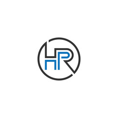 HR or RH abstract outstanding letter design. Awesome branding company different colors illustration logo.