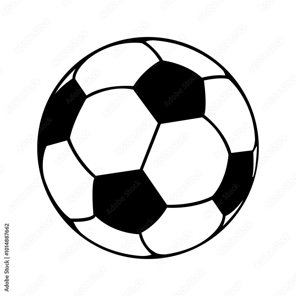 Wall mural soccer ball or football flat icon for sports apps and websites. vector illustration.